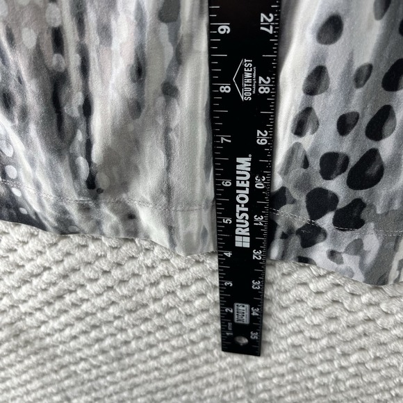 Soma Dress Watercolor Black Gray Print V-Neck Short Sleeve Elastic Waist Large - Picture 7 of 8